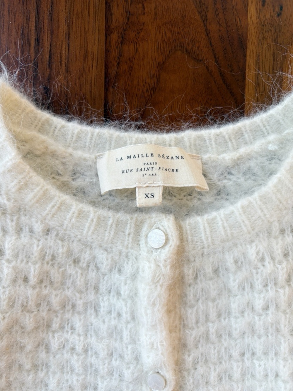 Sezane Anouk Jumper Sweater Cardigan Size XS Ecru Cream Off White - Picture 4 of 12